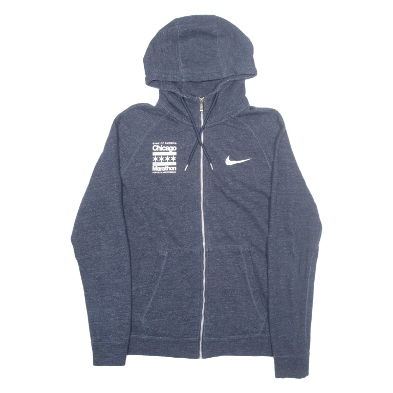 NIKE Bank Of America Mens Blue Hoodie Full Zip USA M