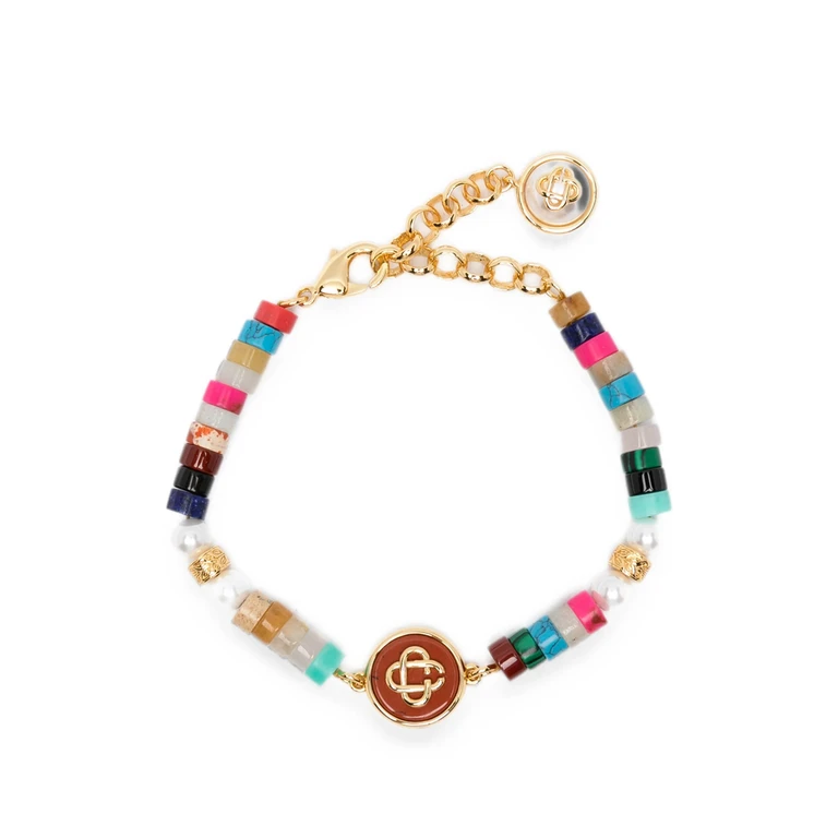 Beaded Logo-plaque Bracelet