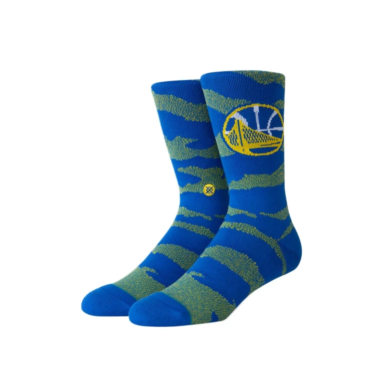 Casual NBA Golden State Warriors Camo Melange Men Crew Socks Blue