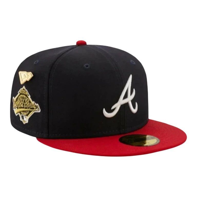 59Fifty MLB Atlanta Braves 1995 Logo History Fitted Hat Navy/Red