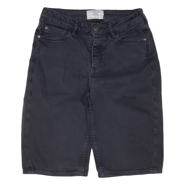 FAT FACE Womens Denim Shorts Grey UK 8 W24