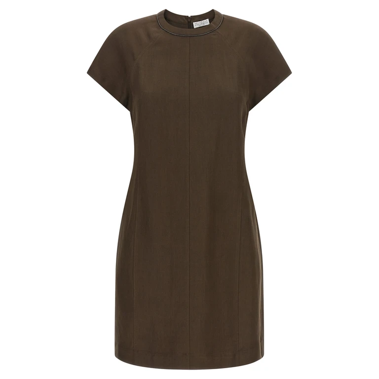 Brunello Cucinelli Brown Viscose Short Dress - Women
