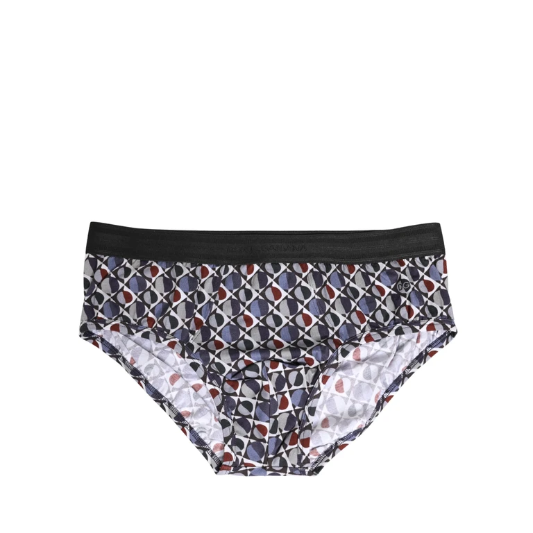 Dolce & Gabbana Multicolor Patterned Men Brando Brief Underwear Cotton Elastane Clothing - Men