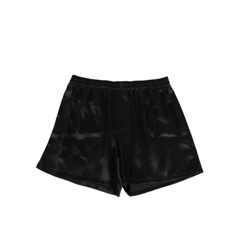 Dolce & Gabbana Black Silk Satin Elastic Men Boxer Short Swimwear - Men