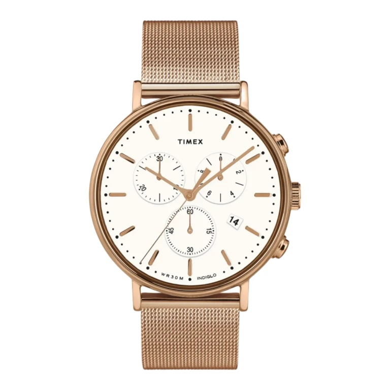 Fairfield Chronograph 41mm Men Watch Rose-Gold-Tone/White