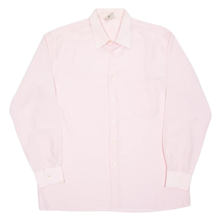 Womens Plain Shirt Pink Long Sleeve M