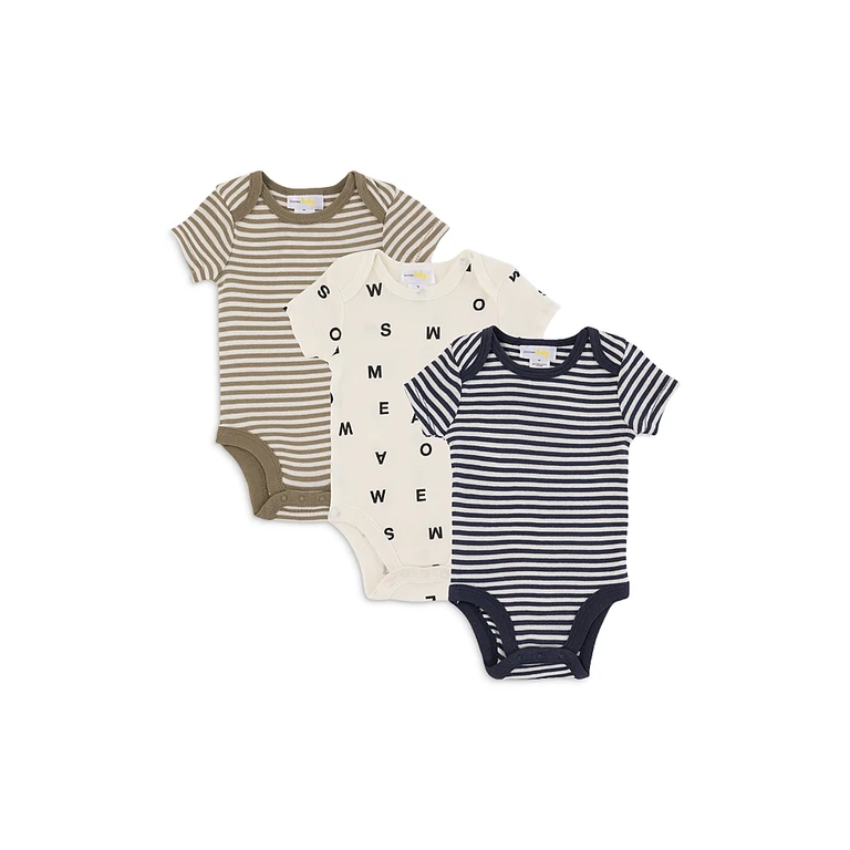 Boys' Cotton Bodysuit, 3 Pack - Baby