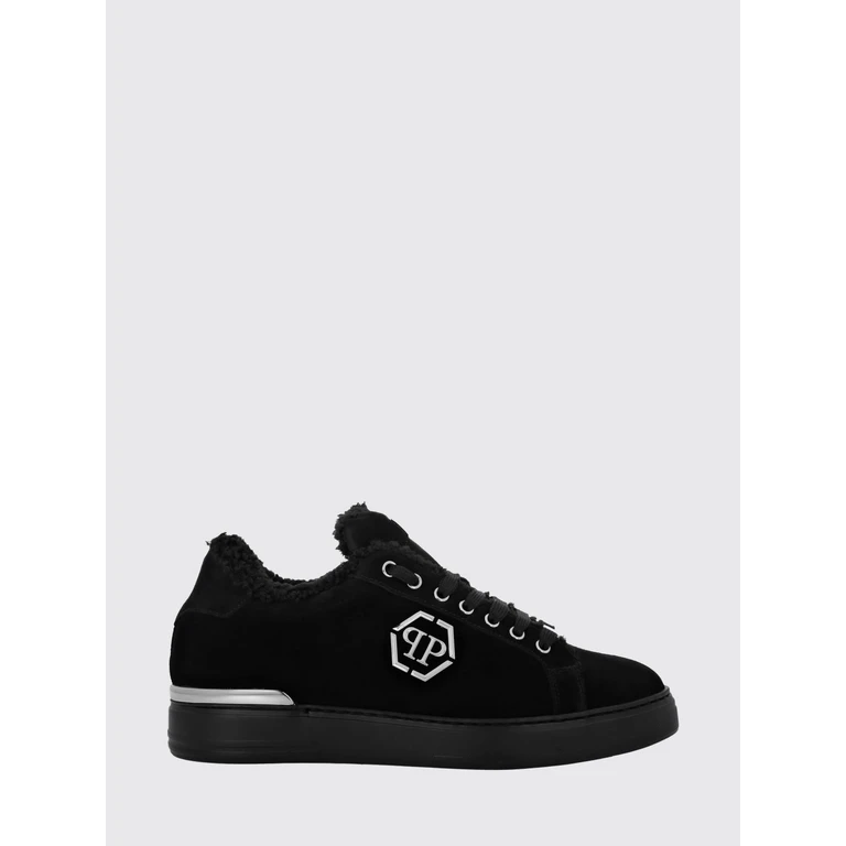 Low-Top Leather and Suede Sneakers with Hexagon Logo and Shearling Lining (AAESMSC4059PFU028F0202)