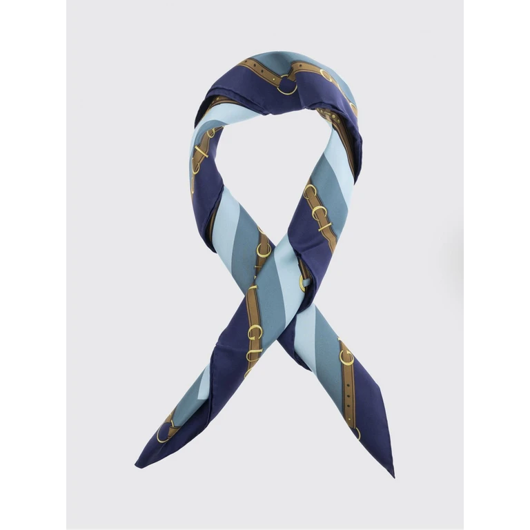 Square Silk Twill Foulard with Graphic Print and Straight Hem (8478923G0014968)