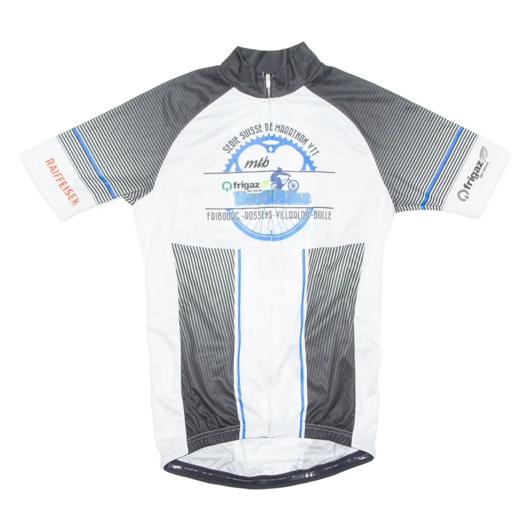 Cycling Mens Jersey White 1/2 Zip S