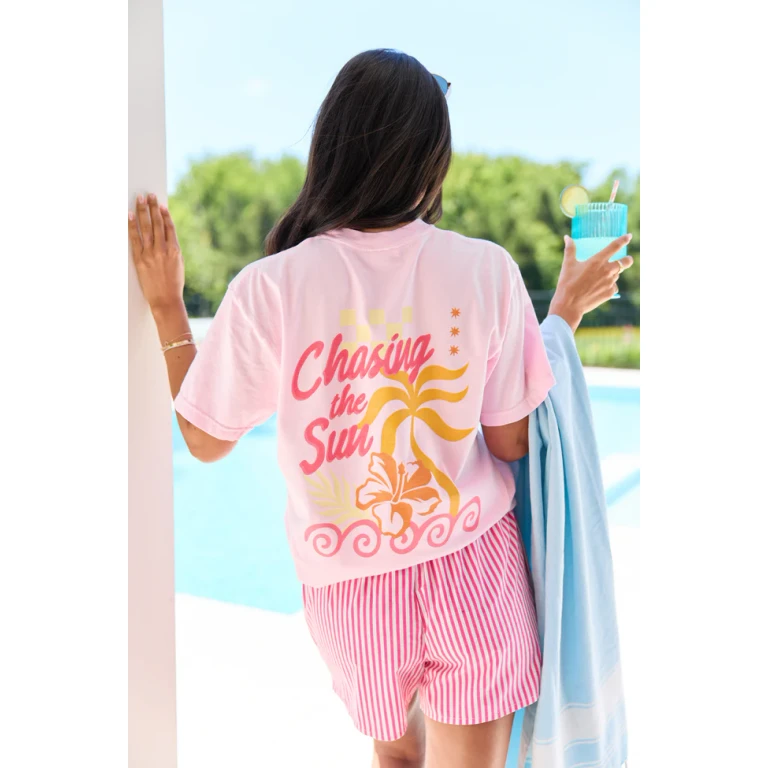 Chasing The Sun Light Pink Graphic Tee