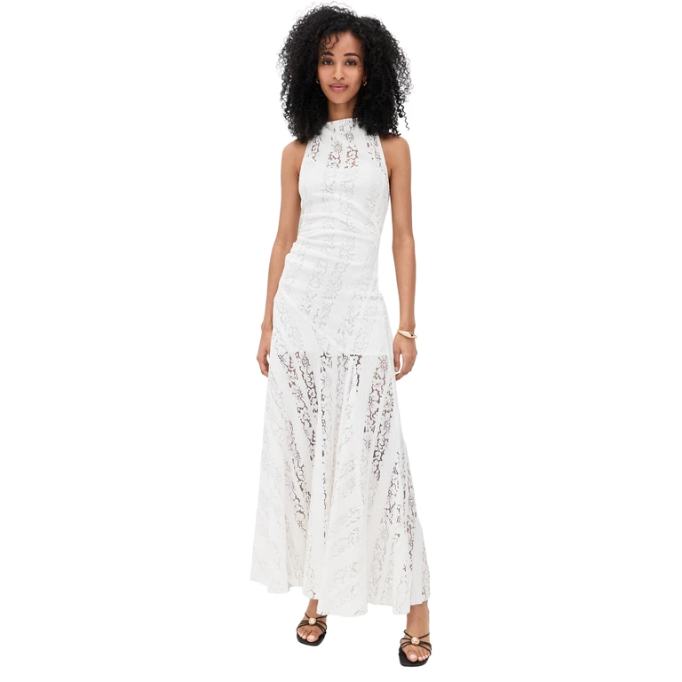 Bec + Bridge Henrietta High Neck Maxi Dress White 10