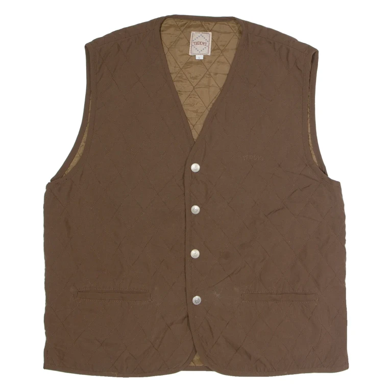 TEDDY'S Mens Quilted Gilet Brown L