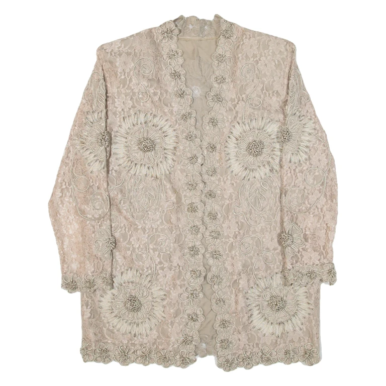 Womens Jacket Beige Lace M