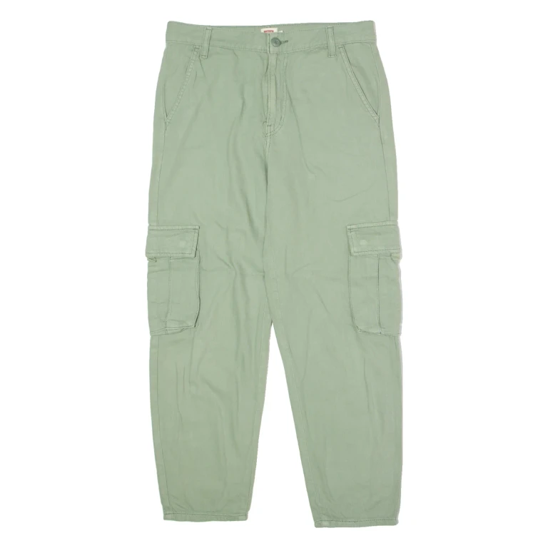 LEVI'S Cargo Womens Trousers Green Regular Tapered W30 L25