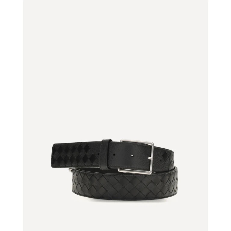 BOTTEGA VENETA Intreccio Leather Belt Male 100
