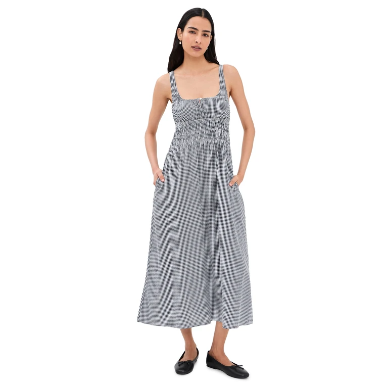 Favorite Daughter The Sleeveless Swoon Dress Navy/White XL