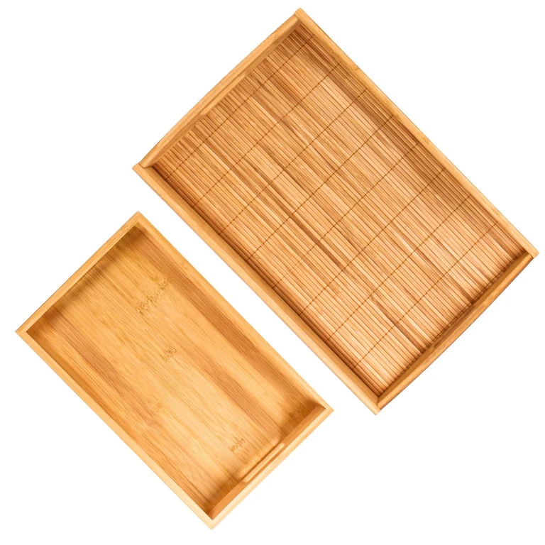 Bamboo 2pc Serving Tray Set