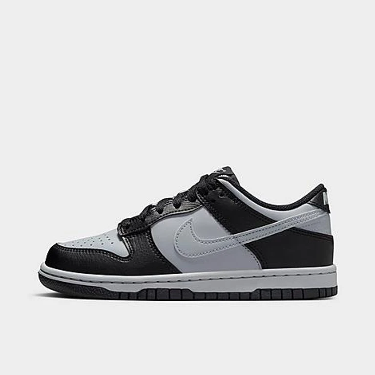 Nike Big Kids Dunk Low Casual Shoes in Black/Wolf Grey Size: 3.5