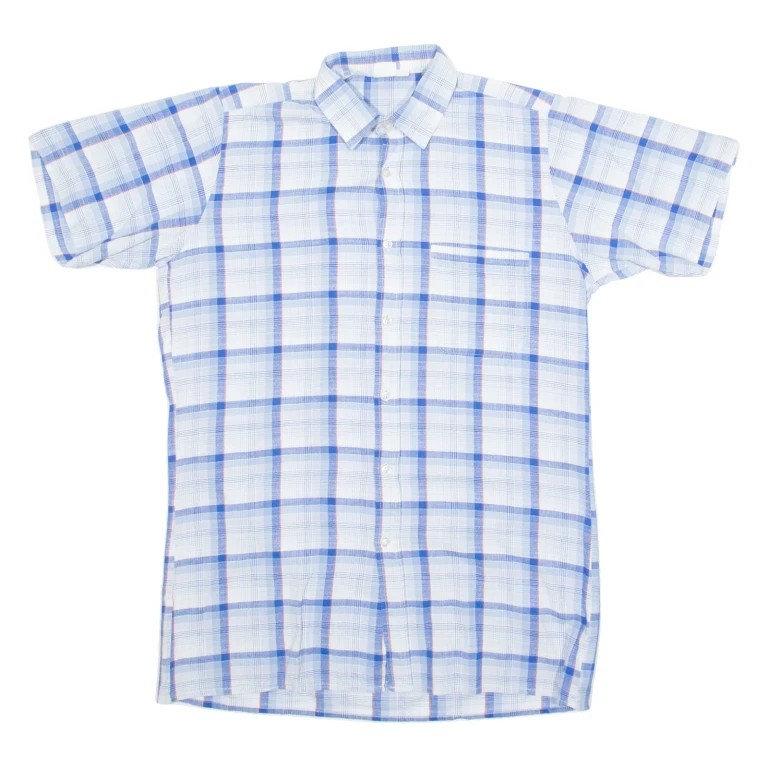 SAN MARCO Mens Shirt Blue Check M