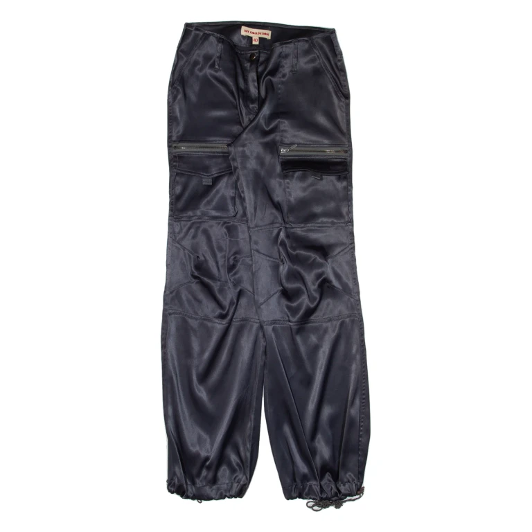 MY COLLECTION Cargo Womens Trousers Blue Loose Straight W29 L31