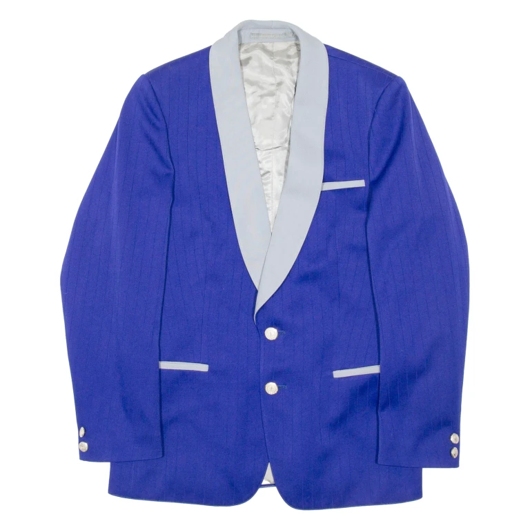 SCHULER Mens Blazer Jacket Purple Wool Striped M