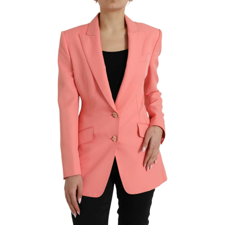 Dolce & Gabbana Pink Polyester Single Breasted Blazer Jacket Viscose Elastane Clothing - Women