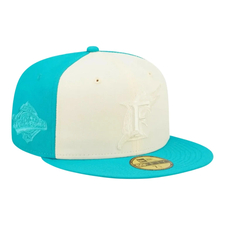 Florida Marlins Tonal 2-Tone Men Fitted Hat Teal