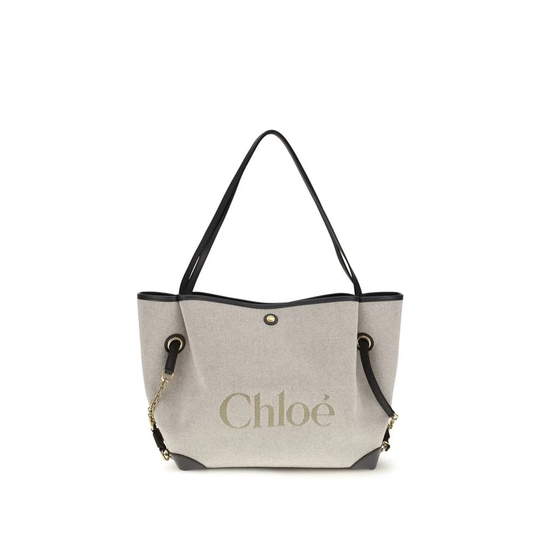 Chloé Gray Cotton Shoulder Bag - Women