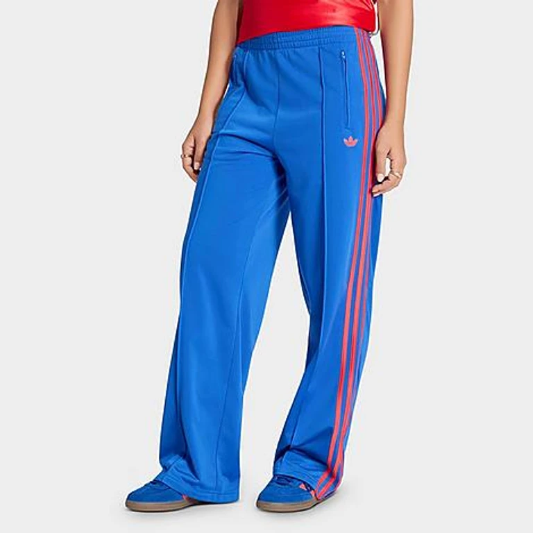 adidas Women's Originals Firebird Loose Track Pants in Blue/Semi Lucid Red Size: XXS