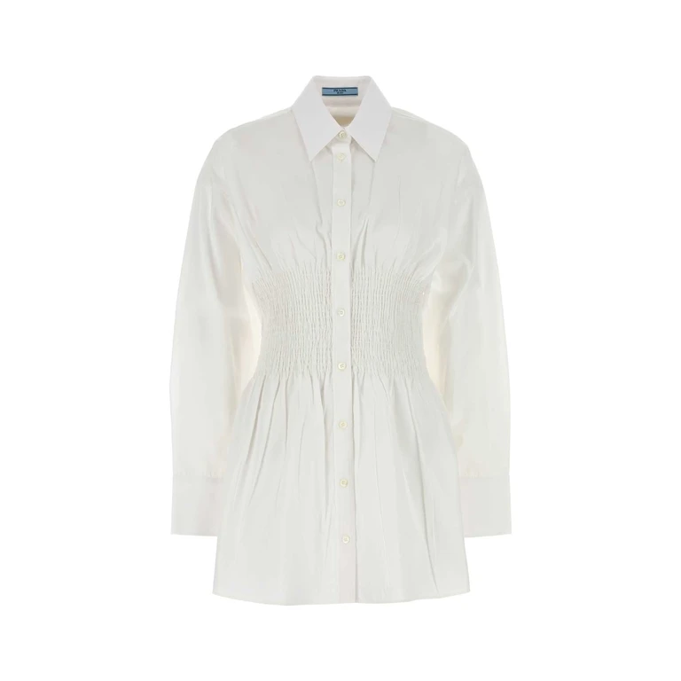 Prada White Poplin Shirt Bianco Co-trochusniloticus Camicie - Women