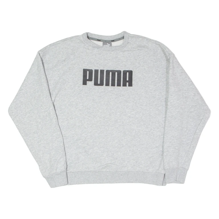 PUMA Womens Sweatshirt Grey Crew Neck UK 14