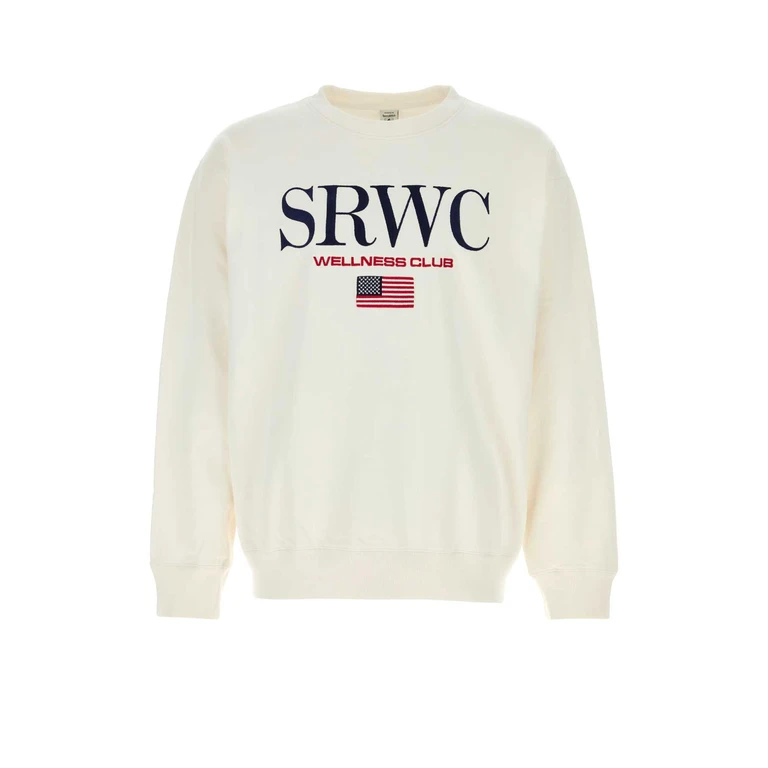 Sporty & Rich White Cotton Sweatshirt Exterior: Felpe - Men