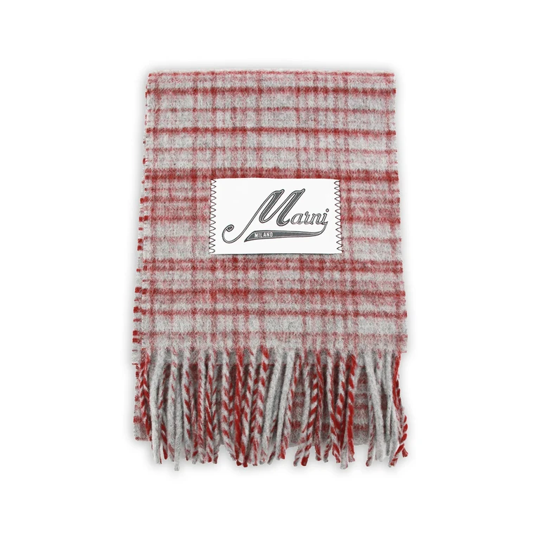 Marni Check Fringed Scarf
