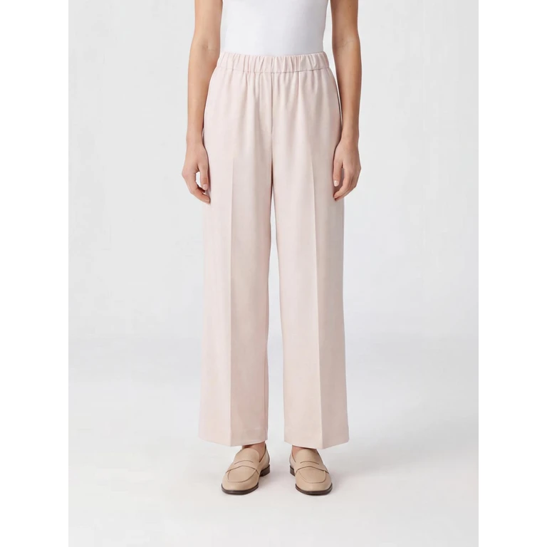 High-Waisted Viscose Blend Palazzo Trousers with Monili (PAD216F310M3100164)