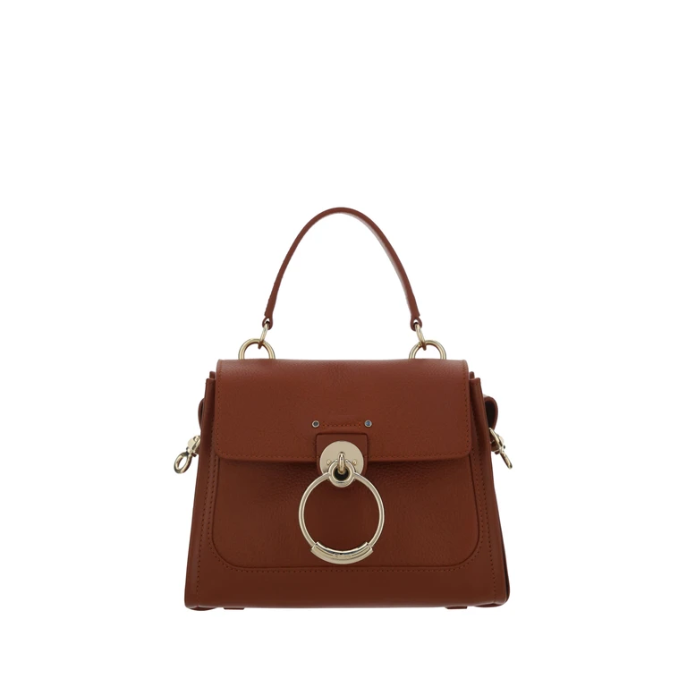 Chloé Brown Calf Leather Tess Handbag Bag - Women