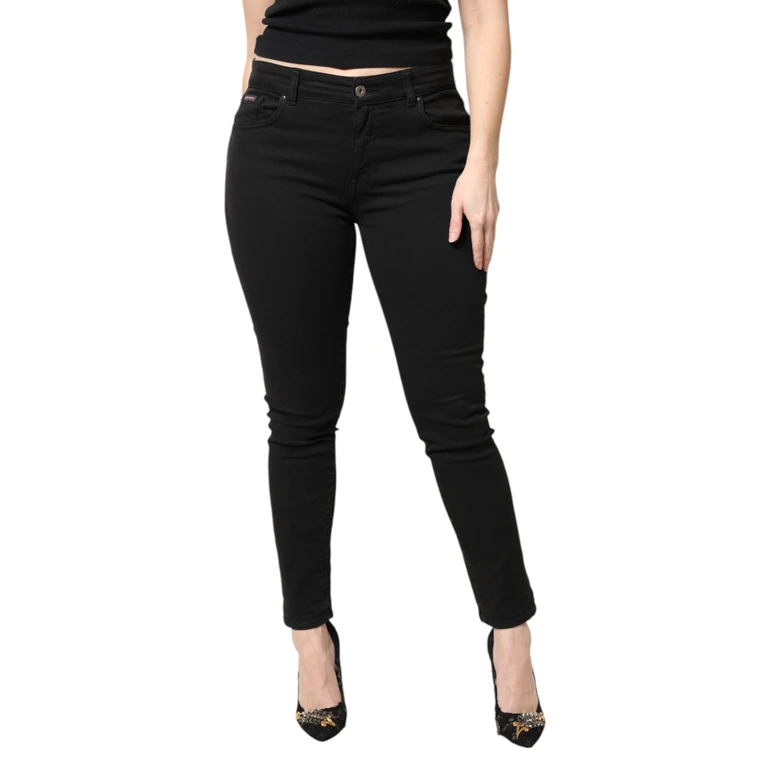 Dolce & Gabbana Black Cotton Mid Waisted Skinny Denim Jeans Elastane Clothing - Women