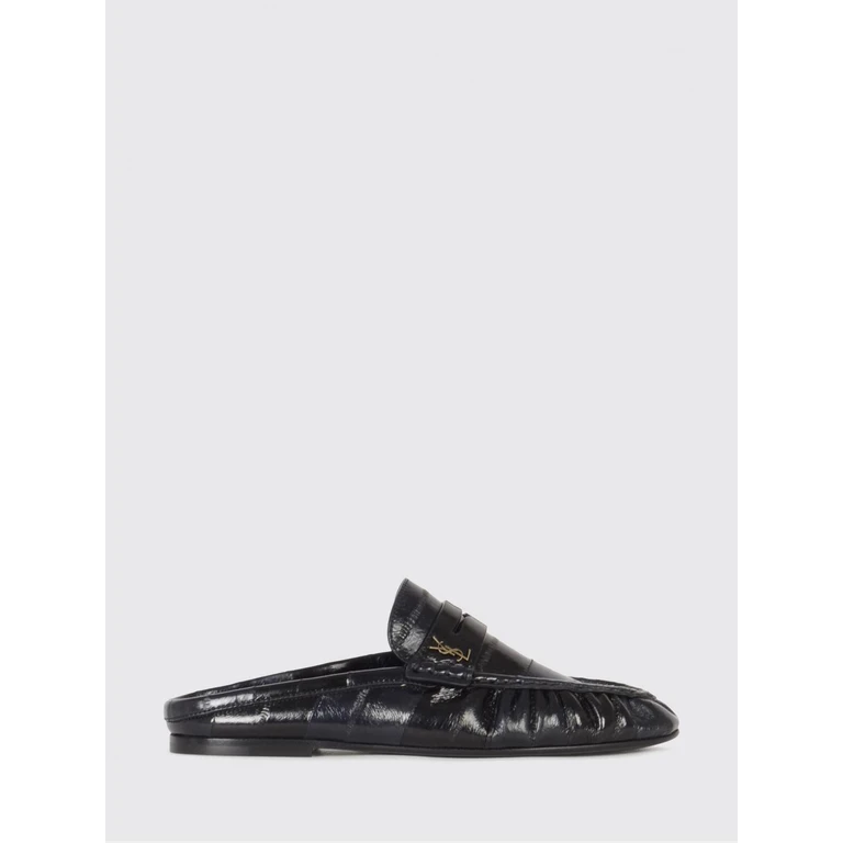 Le Loafer Eel Skin Mules with YSL Monogram (855461EABJ34160)
