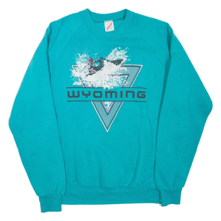 JERZEES Wyoming Womens Sweatshirt Blue Crew Neck L