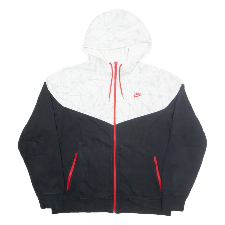 NIKE Mens Track Jacket Black Hooded L
