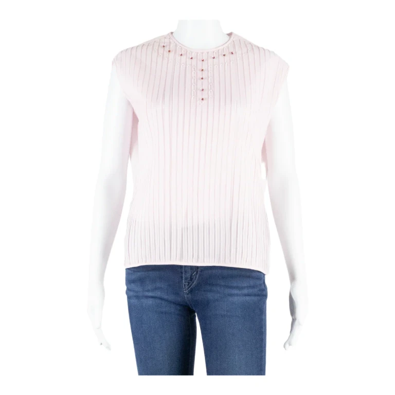 Womens Blouse Vest Pink Sleeveless S