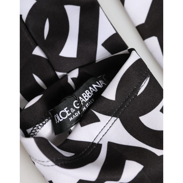 Black White Dg Logo Elbow Length Mitten Gloves And 10+pl - Women