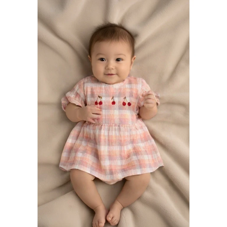 Baby Girl Cherry Romper - 0-2m (50-56cm)