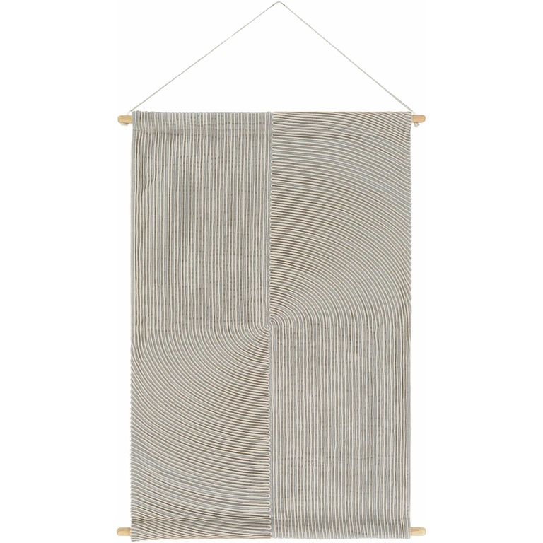 Lyndell Gray and Beige Geometric Wall Hanging