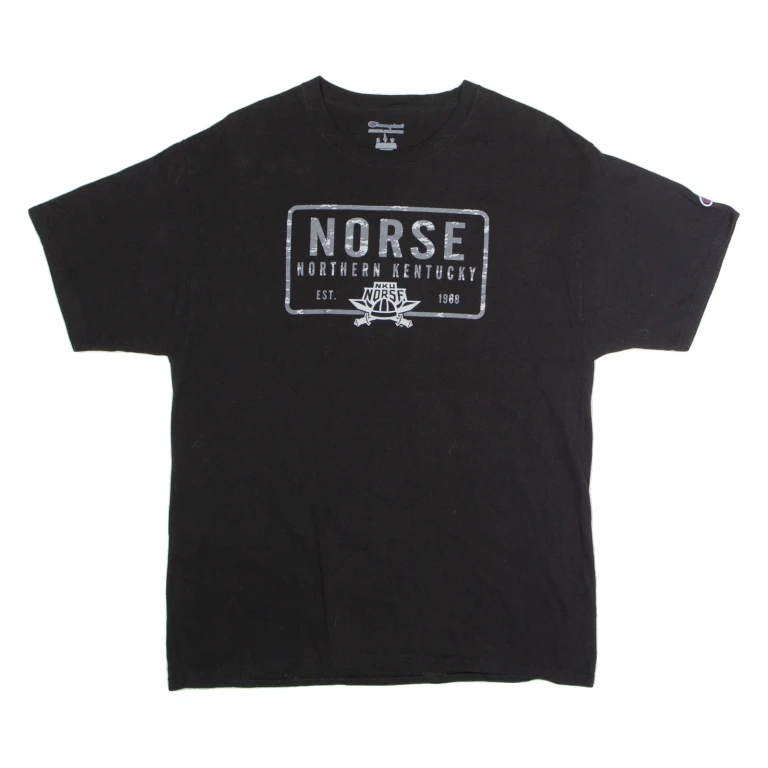 CHAMPION Norse Northern Kentucky Mens T-Shirt Black USA L
