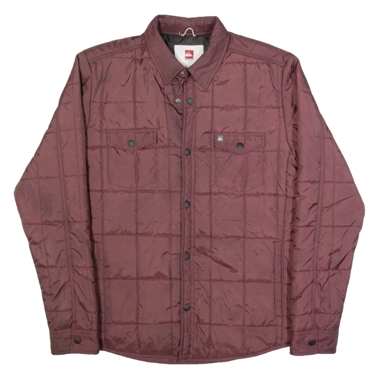 QUIKSILVER Mens Quilted Jacket Maroon S