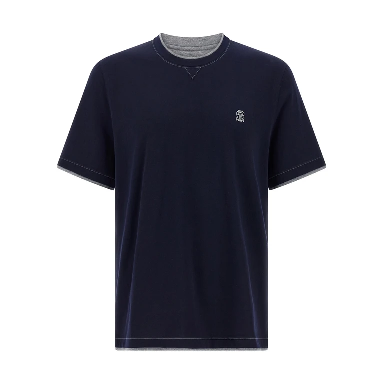 Blue Cotton T-Shirt - Men