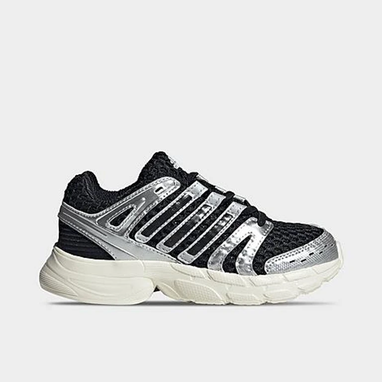 adidas Little Kids Adistar Control 5 Elastic Lace Casual Shoes in Core Black/Silver Metallic/Grey One Size: 12.0