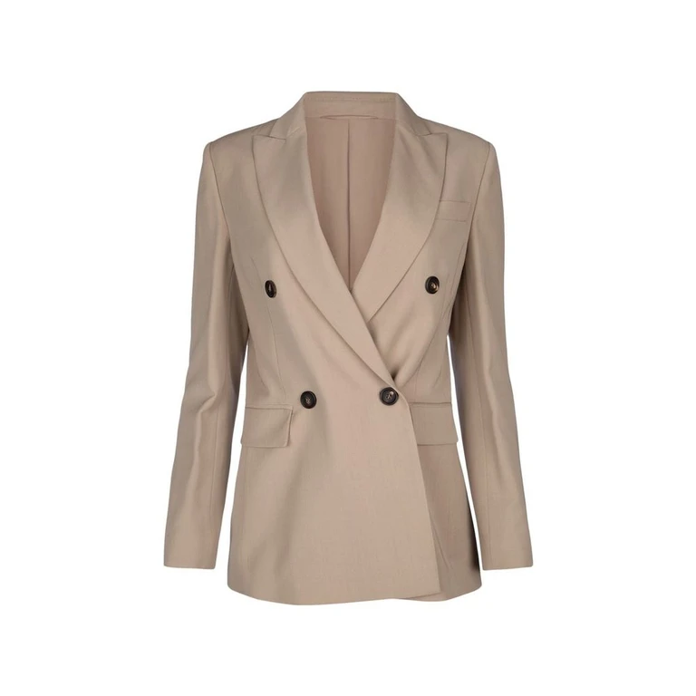 Brunello Cucinelli Beige Virgin Wool Blazer Clothing - Women