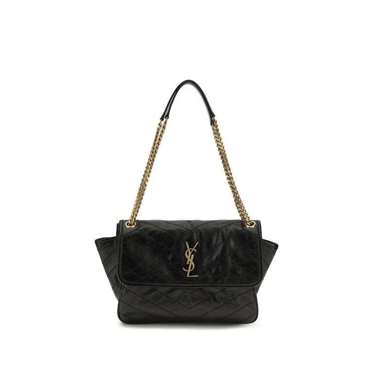 Saint Laurent Black Calf Leather Bos Taurus Shoulder Bag - Women (SA8129430EN071000BB)